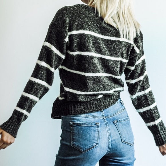 Striped Chenille Sweater - Picture 8 of 11